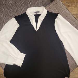 Adrianna Papell Layered Look Twofer Sweater Blouse Top